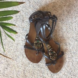 Stone Aldo gladiator sandal in brown